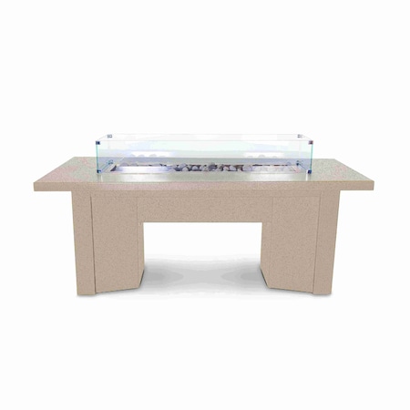 The Outdoor Plus 48 Rectangular Alameda Fire Table - Powder Coated Metal - Pewter - Match Lit - Natural Gas OPT-ALMPC48-PEW-NG